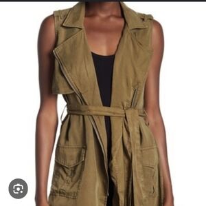 Green Army Cardigan Vest